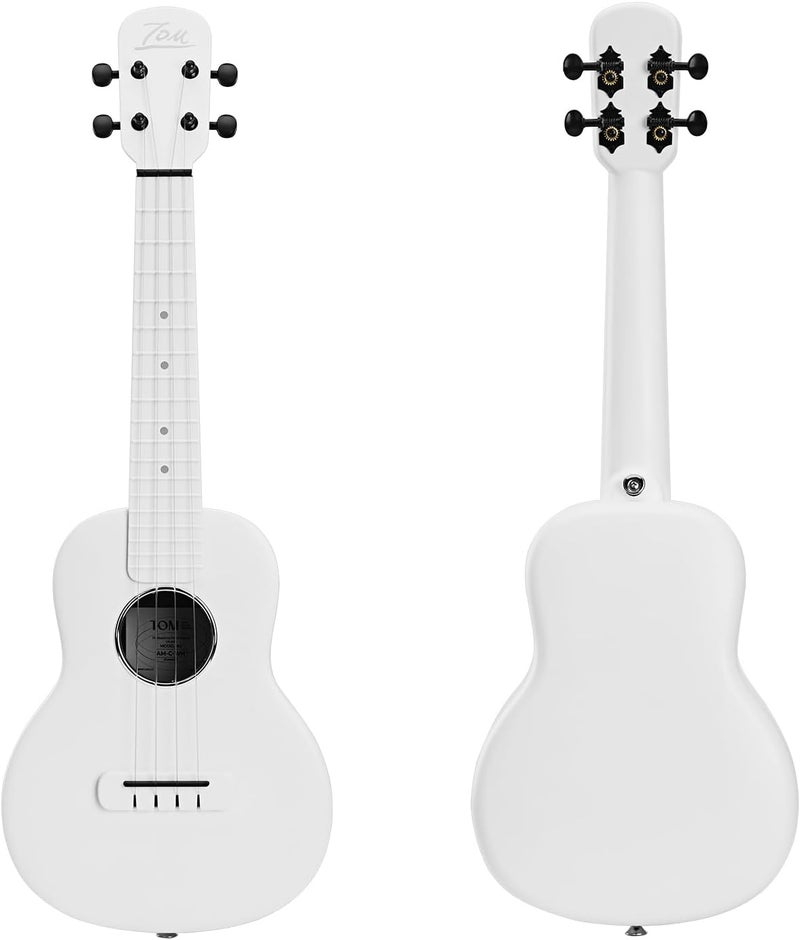 TOM 23" Carbon Fiber Concert Ukulele – Upgraded Ukelele Kit with Quick Locking Strap, Waterproof, Ultra-Lightweight (1.25 lbs), Ideal for Beginners, Professionals & Outdoor Adventures (White) - Image 3